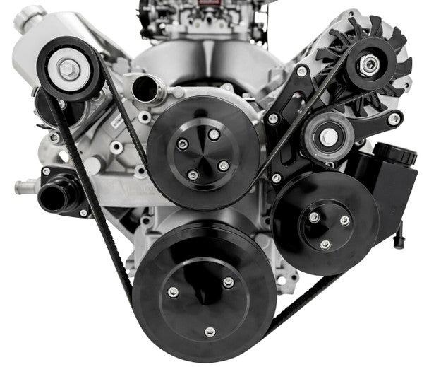 MARCH PERFORMANCE Chevy LS1-LS7 Pro-Track Serpentine Kit Black - MPP20085-08