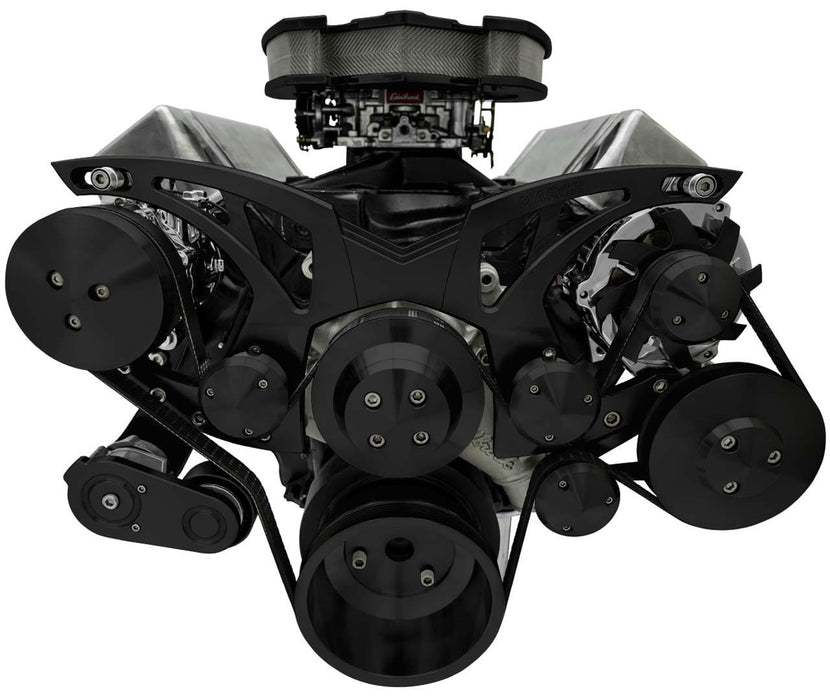 March Performance MPP30275-08 429-460 BBF Style Track Serpentine Kit W/ AC Blk
