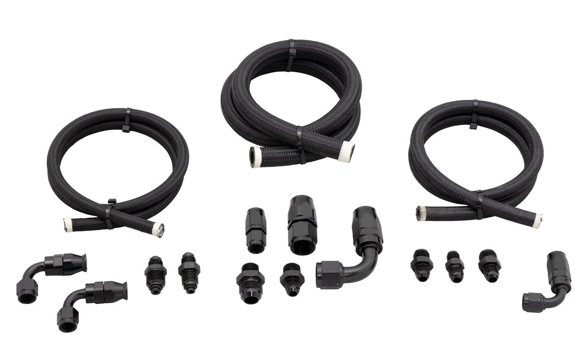 March Performance MPPPS-LK-REM-08 Braided P/S Line Kit Remote Reservoir Black