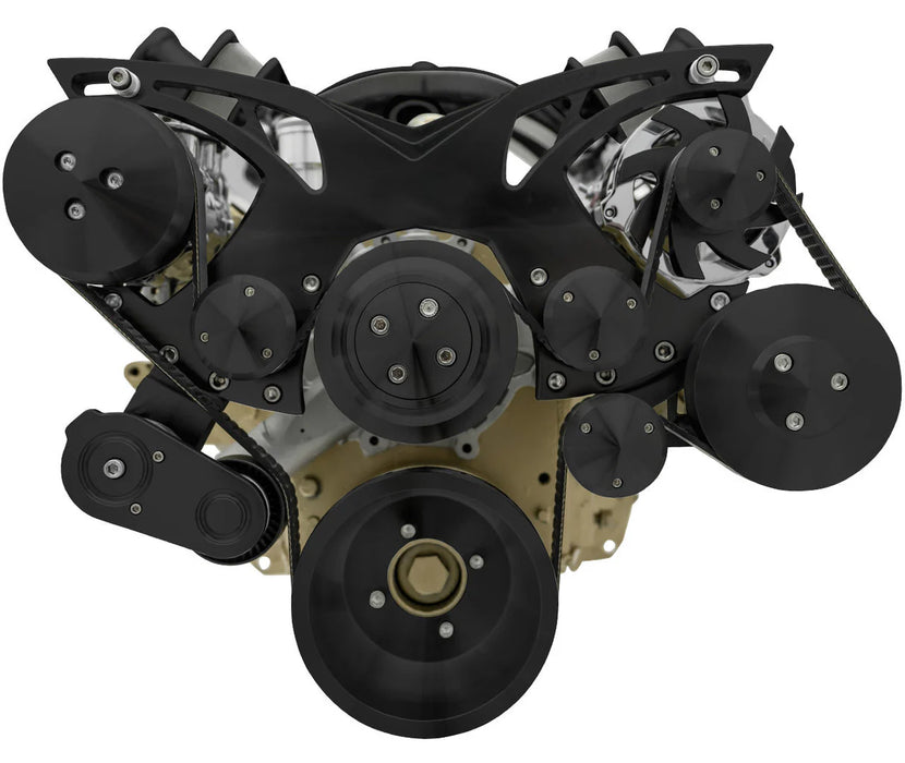 MARCH PERFORMANCE Oldsmobile Style Track Serpentine Kit Black - MPP16030-08