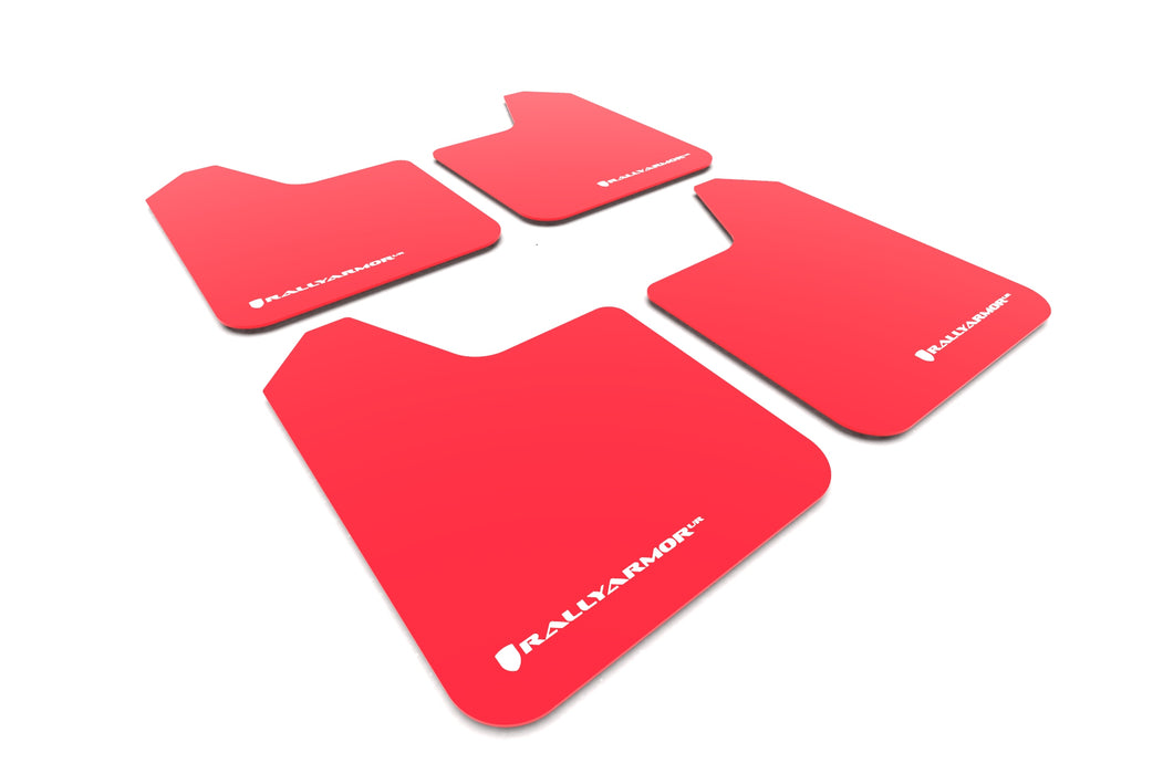 Rally Armor MF12-UR-RD/WH Universal Fit (No Hardware) Red UR Mud Flap w/ White Logo — manufacturer product image
