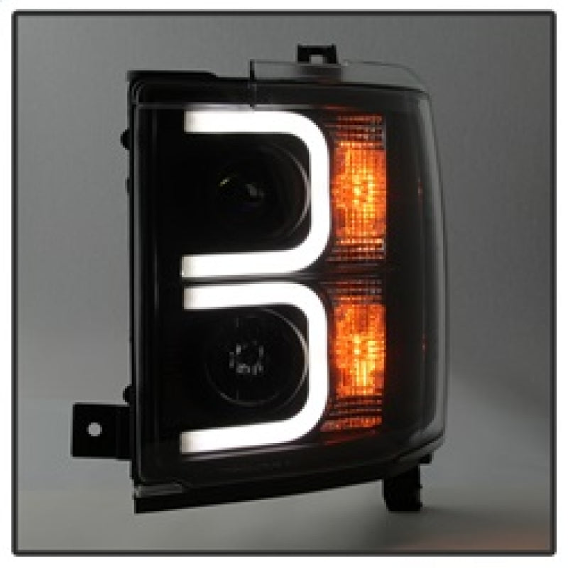 SPYDER 5081032 Spyder Chevy Silverado 2014-16 2500 HD Projector Headlights Light Bar DRL Blk PRO-YD-CSHD14-LBDRL-BK