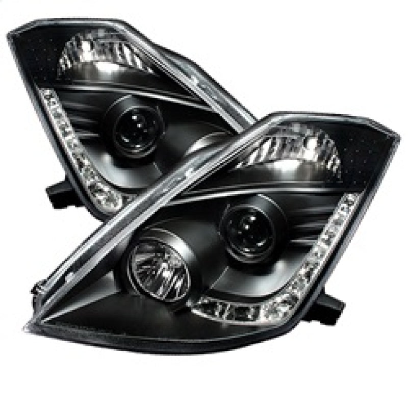 SPYDER 5032225 Spyder Nissan 350Z 03-05 Projector Headlights Xenon DRL Blk High H1 Lw D2R PRO-YD-N350Z02-HID-DRL-BK