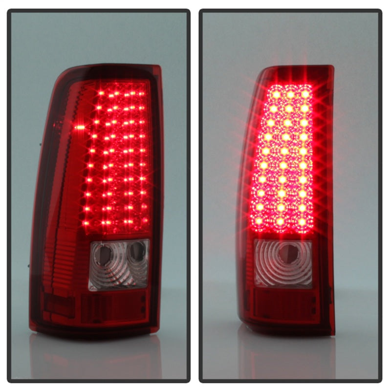 SPYDER 5008787 Xtune Chevy Silverado 1500/2500/3500 03-06 LED Tail Lights Red Clear ALT-ON-CS03-LED-RC