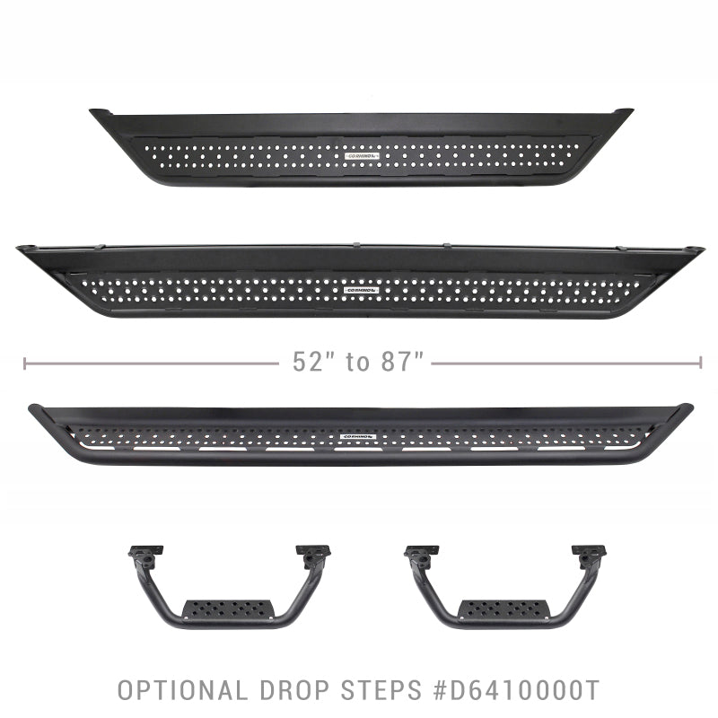 Go Rhino D6410000T Dominator Extreme D6 SideSteps - Tex Blk - 4in Drop Down Steps (Pair)