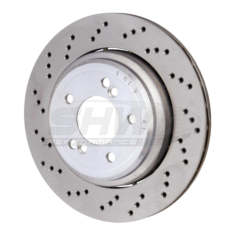 SHW Performance BRL42833 SHW 06-08 BMW Z4 3.2L Left Rear Cross-Drilled Lightweight Brake Rotor (34212282303)