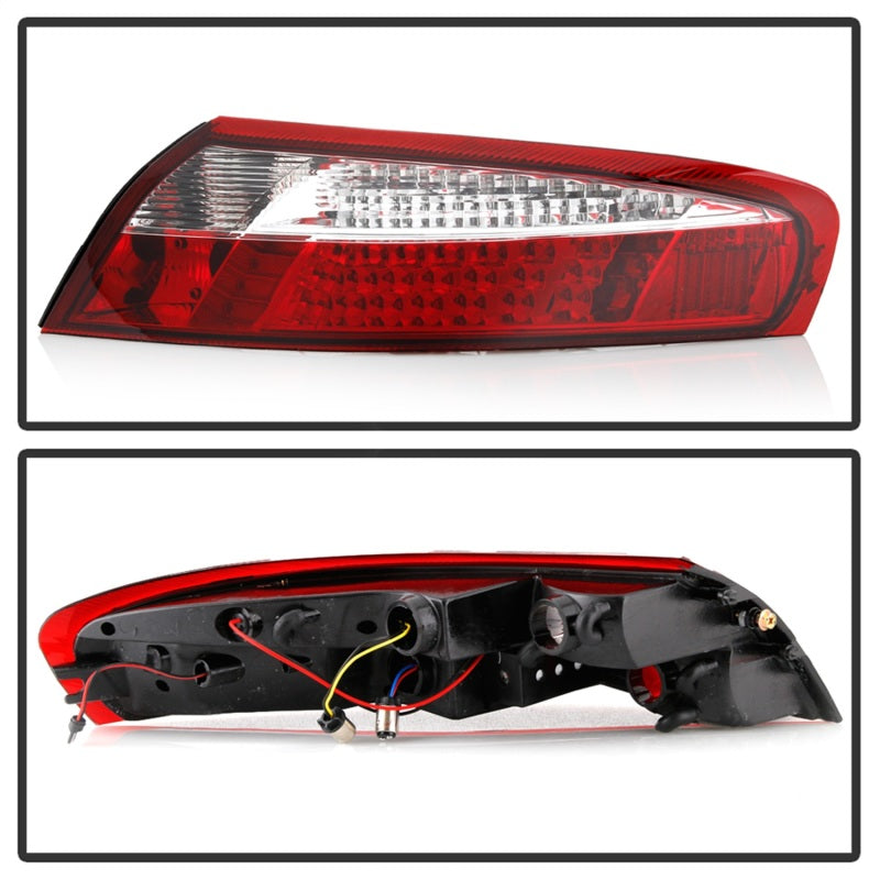 SPYDER 5013132 Xtune Porsche 911 996 ( Non 4S. Turbo. GT3 ) 99-04 LED Tail Lights Red Clear ALT-ON-P99699-LED-RC