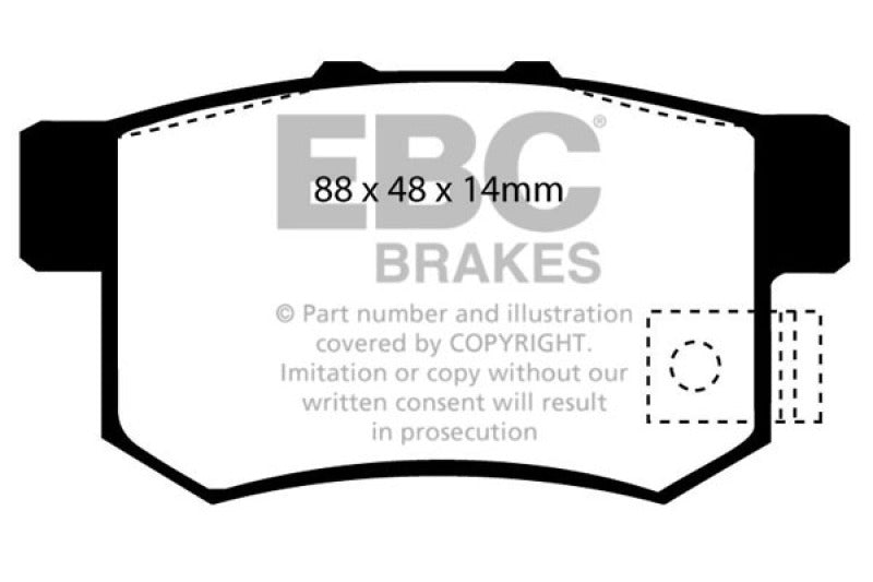 EBC DP4781/2R 01-03 Acura CL 3.2 Yellowstuff Rear Brake Pads