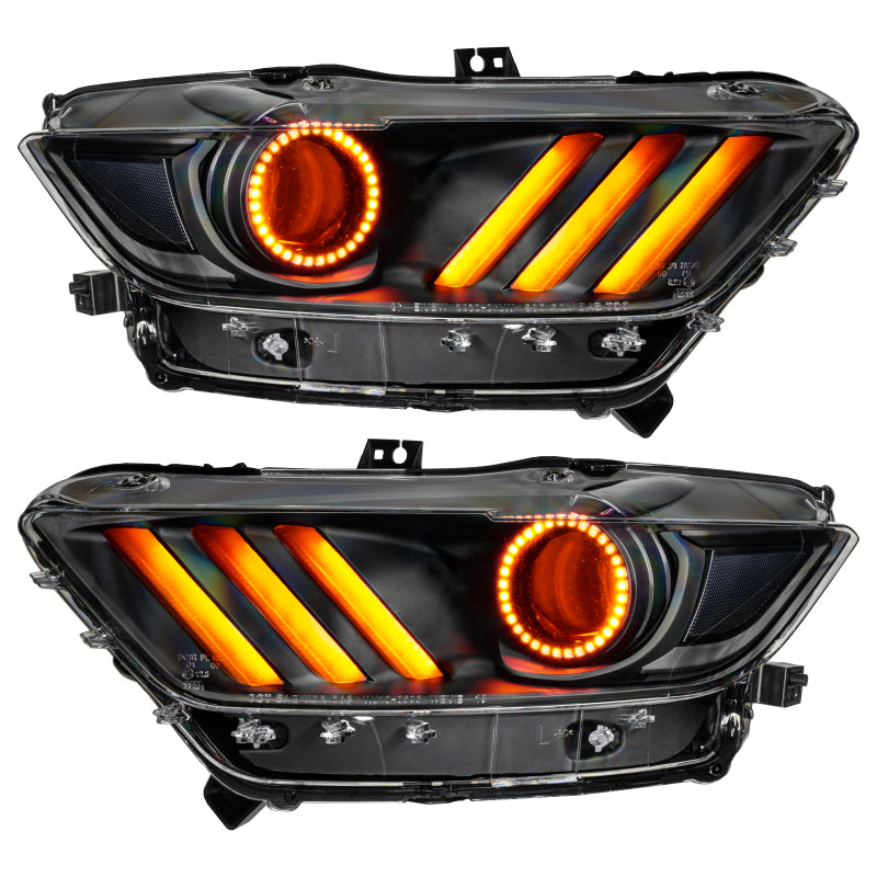 ORACLE Lighting 8199-332 Oracle 15-17 Ford Mustang Dynamic RGB+A Pre-Assembled Headlights - Black Edition - SEE WARRANTY