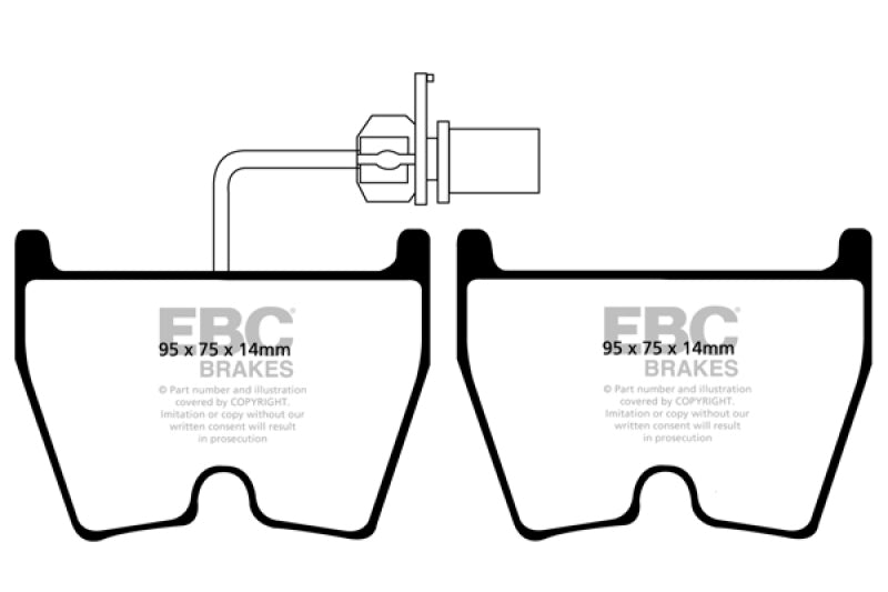 EBC 06-09 Audi RS4 4.2 (Cast Iron Rotors) Yellowstuff Front Brake Pads