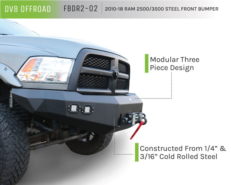 DV8 Offroad FBDR2-02 10-14 Dodge RAM 2500/3500 Front Bumper