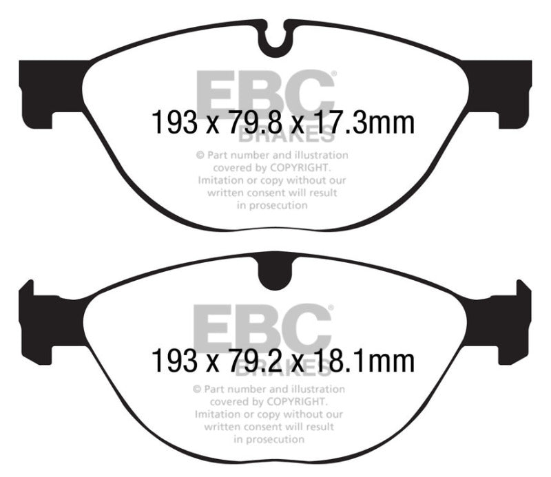 EBC DP42191R 13+ Jaguar F-Type (Cast Iron Only) 3.0 Supercharged (380) Perf Pkg Yellowstuff Front Brake Pads