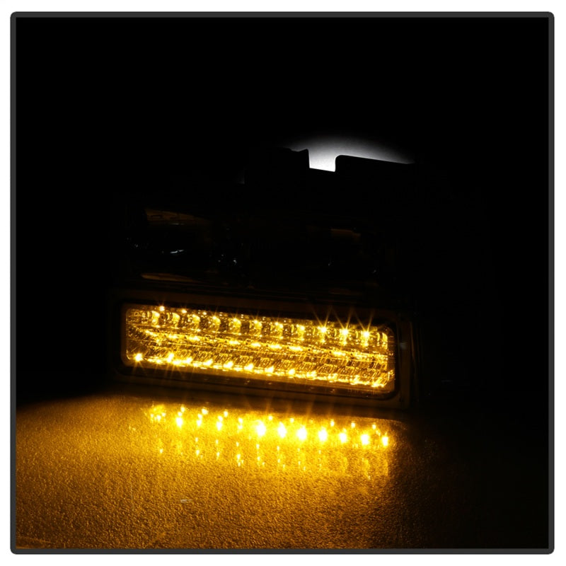 SPYDER 5069559 Xtune 92-94 Blazer Full Size Corner/LED Bumper Headlights Chrome HD-JH-CCK88-LED-AM-C-SET