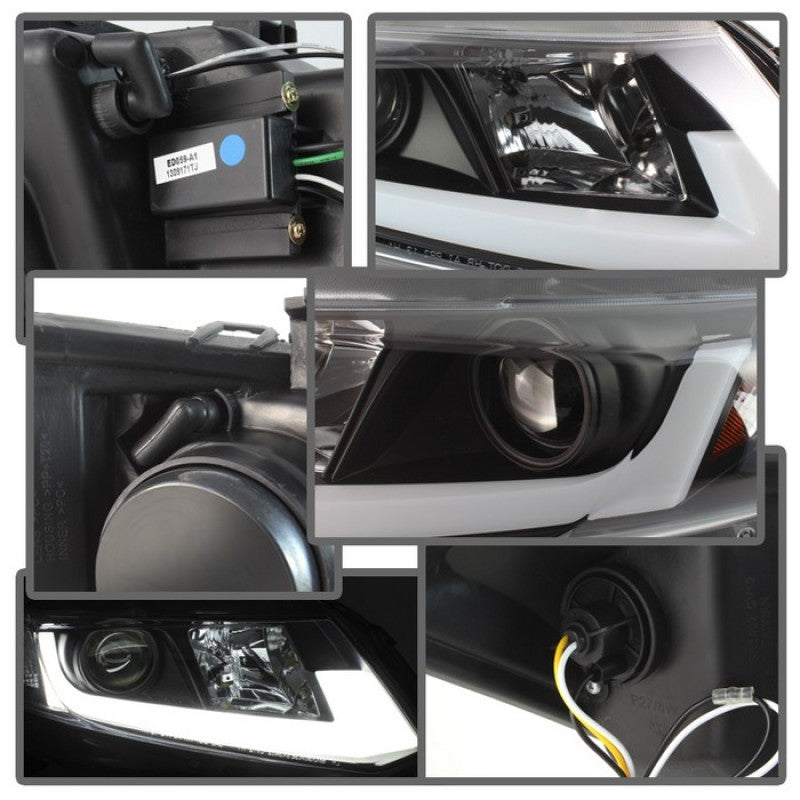 SPYDER 5076519 Spyder 12-14 Honda Civic (Excl. 2014 Coupe) Projector Headlights Lgtbr DRL Black PRO-YD-HC12-DRL-BK