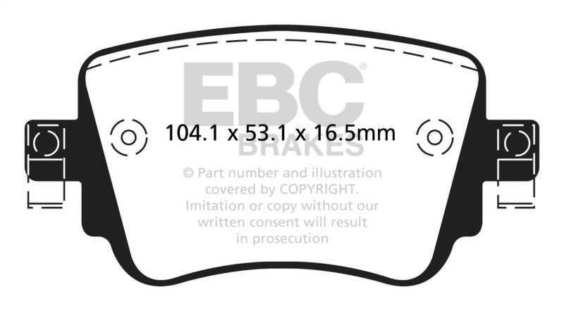 EBC DP42201R 15-21 Volkswagen GTI 2.0 Turbo Yellowstuff Rear Brake Pads