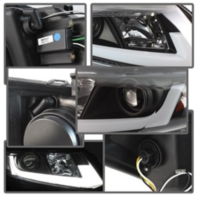 SPYDER 5076519 Spyder 12-14 Honda Civic (Excl. 2014 Coupe) Projector Headlights Lgtbr DRL Black PRO-YD-HC12-DRL-BK