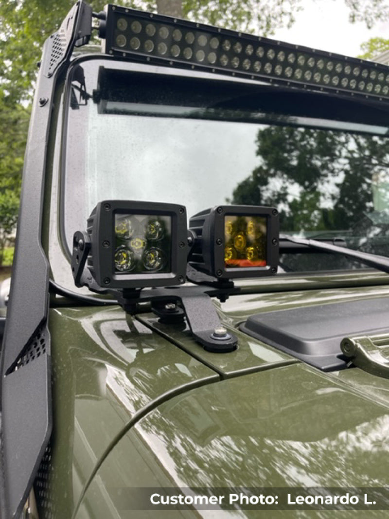 Go Rhino 730500T 18-20 Jeep Wrangler JL/JLU/Gladiator JT XE Windshield Light Bar Mount - 50in Single Row