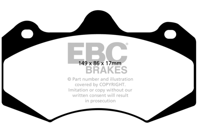 EBC DP5042NDX 01-04 Aston Martin Vanquish 5.9 (AP Caliper) Bluestuff Front Brake Pads