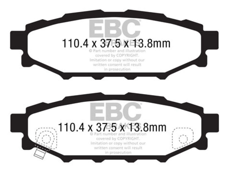 EBC DP31584C 12+ Subaru BRZ 2.0 (solid rear rotors) Redstuff Rear Brake Pads