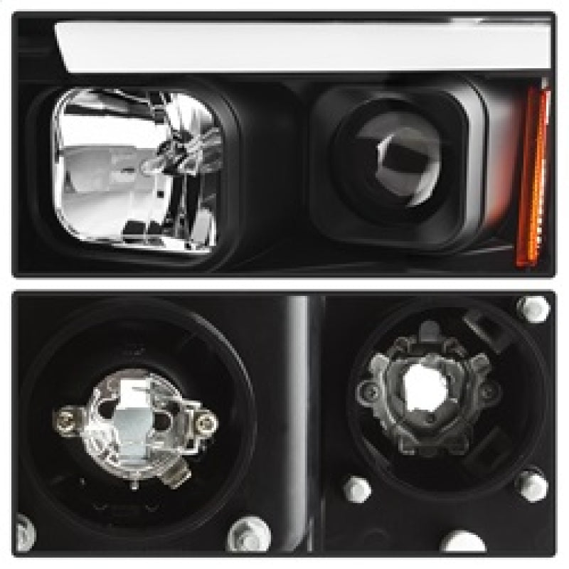 SPYDER 5084606 Spyder 02-05 Dodge RAM 1500 Light Bar Projector Headlights - Black (PRO-YD-DR02V2-LB-BK)