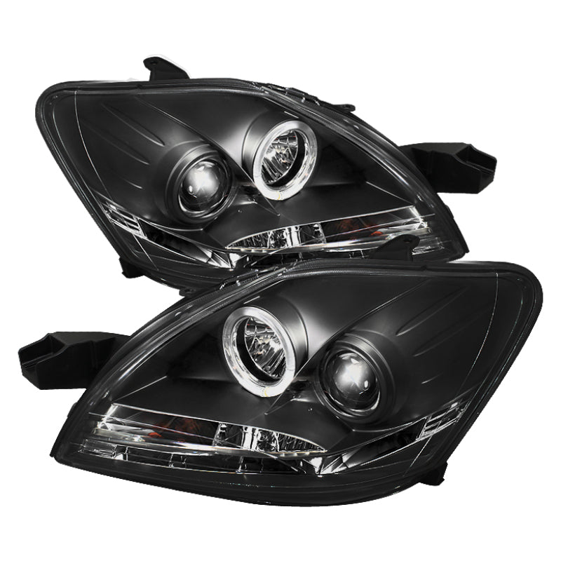 Spyder Toyota Yaris 07-11 4Dr Projector Headlights LED Halo DRL Blk PRO-YD-TYA074D-DRL-BK