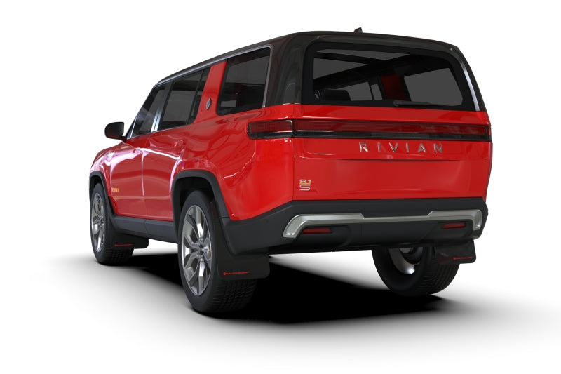 Rally Armor MF108-UR-BLK-MBK 2022+ Rivian R1S Black UR Mud Flap w/ Metallic Black Logo