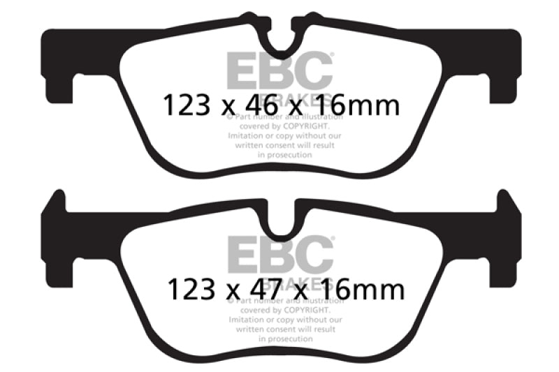 EBC DP42132R 14+ BMW 228 Coupe 2.0 Turbo ATE calipers Yellowstuff Rear Brake Pads