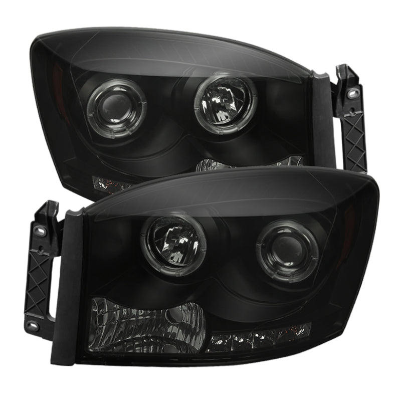 SPYDER 5078391 Spyder Dodge RAM 1500 06-08 06-09 Projector Headlights LED Halo LED Blk Smke PRO-YD-DR06-HL-BSM