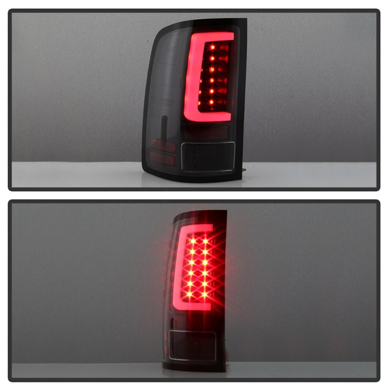 SPYDER 5084743 Spyder 07-13 GMC Sierra 1500 V2 Light Bar LED Tail Lights - Black (ALT-YD-GS07V2-LBLED-BK)