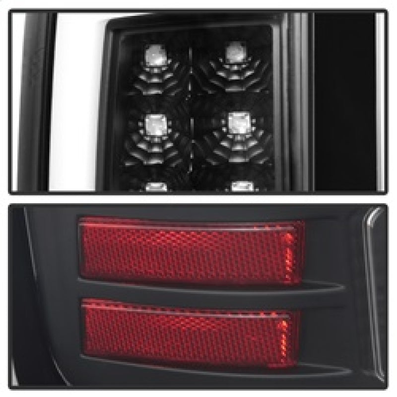 SPYDER 5084743 Spyder 07-13 GMC Sierra 1500 V2 Light Bar LED Tail Lights - Black (ALT-YD-GS07V2-LBLED-BK)