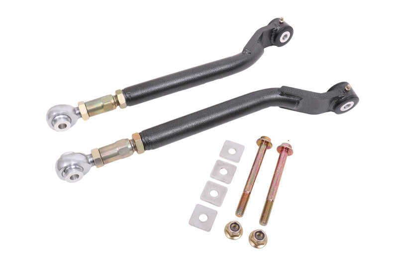 BMR 08-17 Challenger Rear On-Car Adj. Toe Rods Delrin/Rod End Combo - Black Hammertone