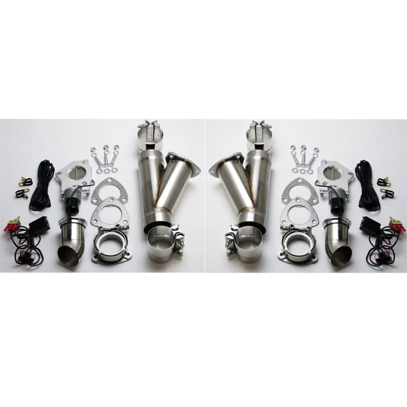 Granatelli Motor Sports 303522D Granatelli 2.25in Alum Mild Steel Electronic Dual Slip Fit Exhaust Cutout w/Band Clamps