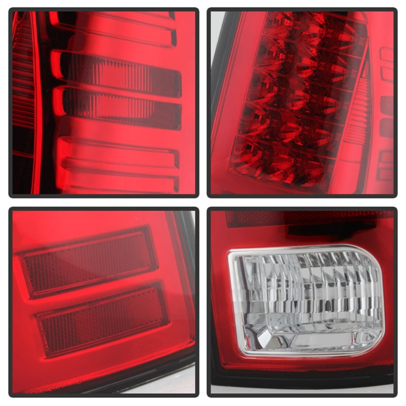 SPYDER 5077547 Spyder Dodge RAM 1500 13-14 13-14 LED Tail Lights LED Model only - Red Clear ALT-YD-DRAM13-LED-RC