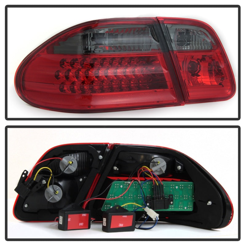 SPYDER 5020659 Xtune Mercedes Benz W210 E-CLASS 96-02 LED Tail Lights Red Smoke ALT-CL-MBW210-LED-RSM