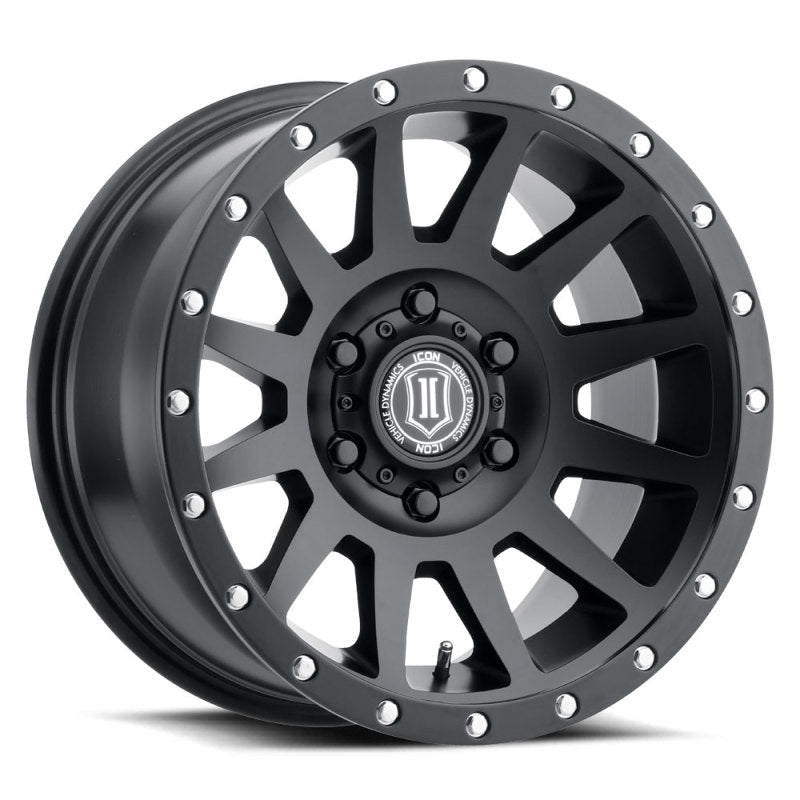 ICON 2017858347SB Compression 17x8.5 6x5.5 0mm Offset 4.75in BS 106.1mm Bore Satin Black Wheel