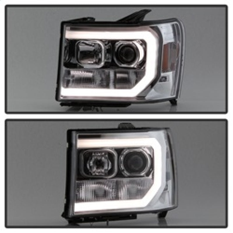 SPYDER 5083647 Spyder GMC Sierra 1500/2500/3500 07-13 V2 Projector Headlights - Chrome PRO-YD-GS07V2-LBDRL-C