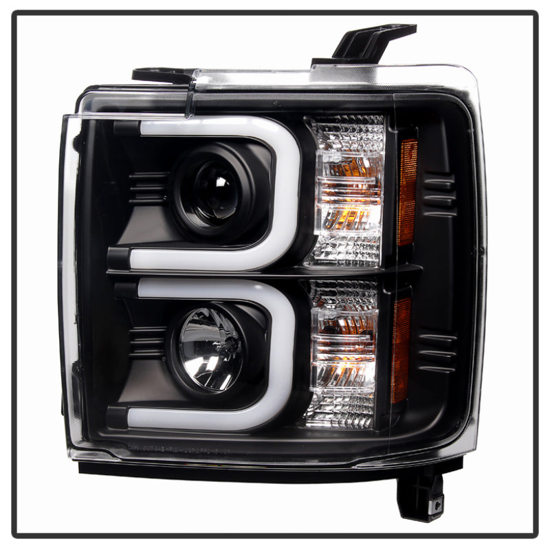 SPYDER 5081032 Spyder Chevy Silverado 2014-16 2500 HD Projector Headlights Light Bar DRL Blk PRO-YD-CSHD14-LBDRL-BK