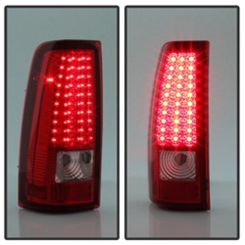 SPYDER 5008787 Xtune Chevy Silverado 1500/2500/3500 03-06 LED Tail Lights Red Clear ALT-ON-CS03-LED-RC