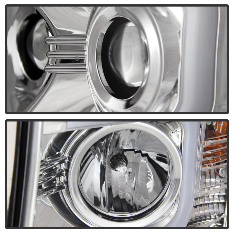 SPYDER 5079480 Spyder Chevy Silverado 1500 14-16 Projector Headlights Light Bar DRL Chrm PRO-YD-CS14-LBDRL-C