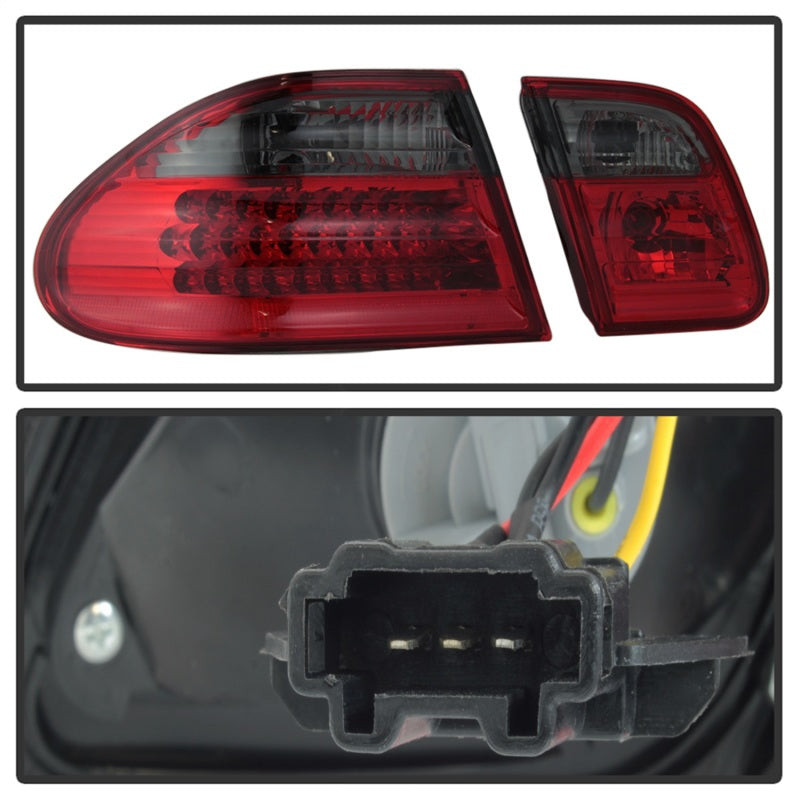 SPYDER 5020659 Xtune Mercedes Benz W210 E-CLASS 96-02 LED Tail Lights Red Smoke ALT-CL-MBW210-LED-RSM