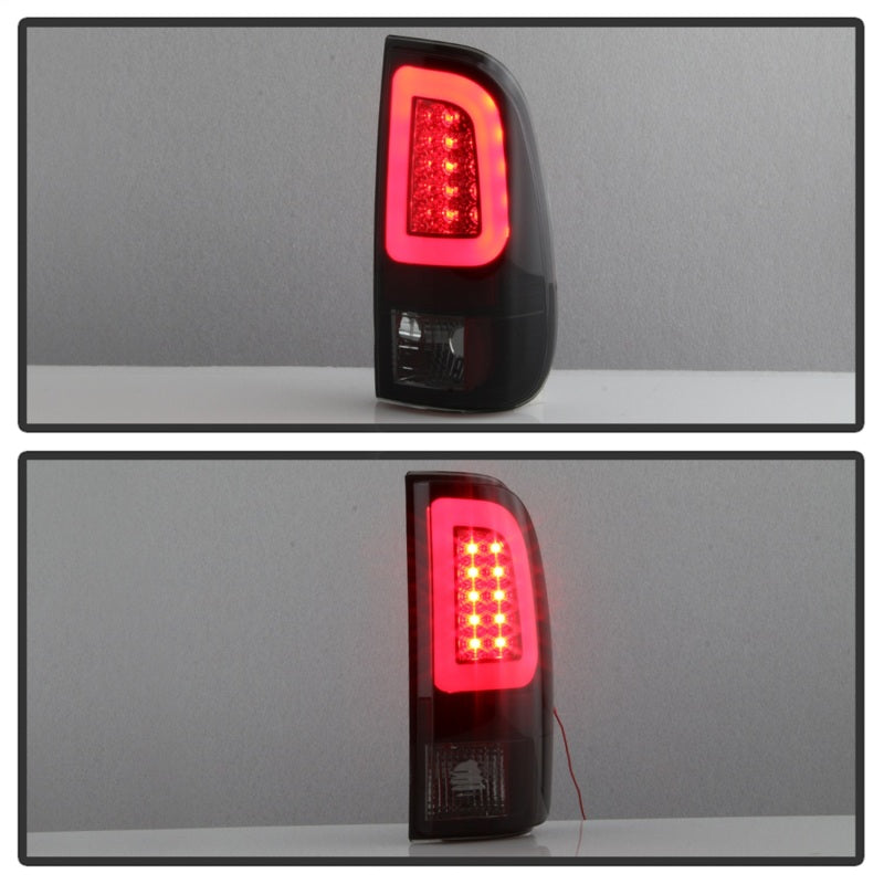 SPYDER 5084248 Spyder 97-03 Ford F150 Stylsd. F250 V3 Lght Bar LED Tail Lights - Blk Smk ALT-YD-FF15097V3-LBLED-BSM
