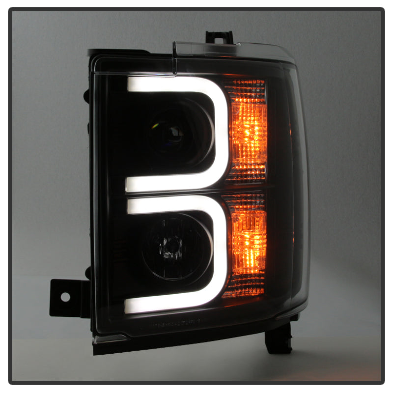 SPYDER 5081032 Spyder Chevy Silverado 2014-16 2500 HD Projector Headlights Light Bar DRL Blk PRO-YD-CSHD14-LBDRL-BK