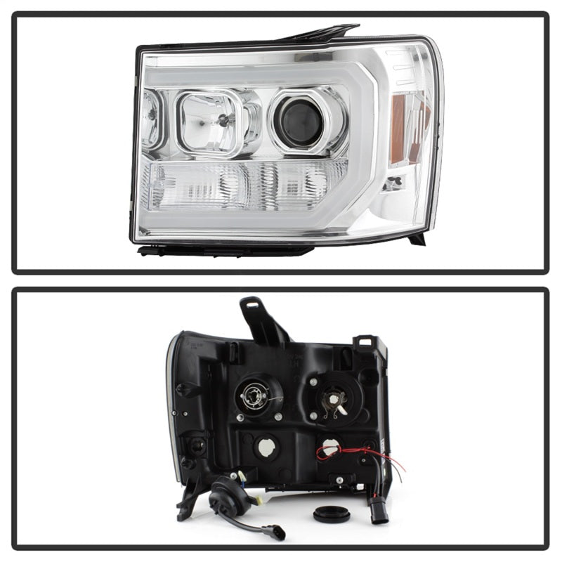 SPYDER 5083647 Spyder GMC Sierra 1500/2500/3500 07-13 V2 Projector Headlights - Chrome PRO-YD-GS07V2-LBDRL-C