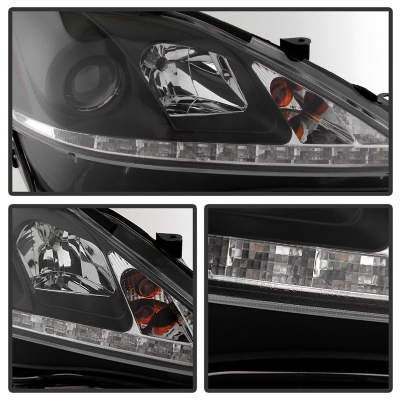 SPYDER 5080059 Spyder Lexus IS 250/350 2006-2010 Projector Headlights DRL Black PRO-YD-LIS06-DRL-BK