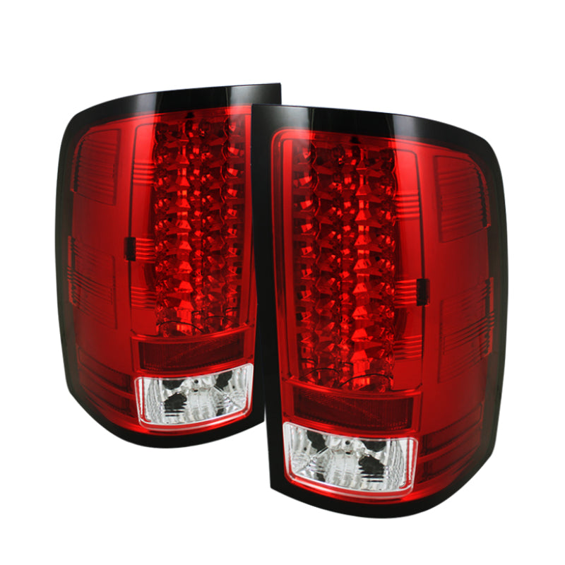 SPYDER 5014955 Spyder GMC Sierra 07-13 (Not 3500 Dually 4 Rear Wheels)LED Tail Lights Red Clear ALT-YD-GS07-LED-RC