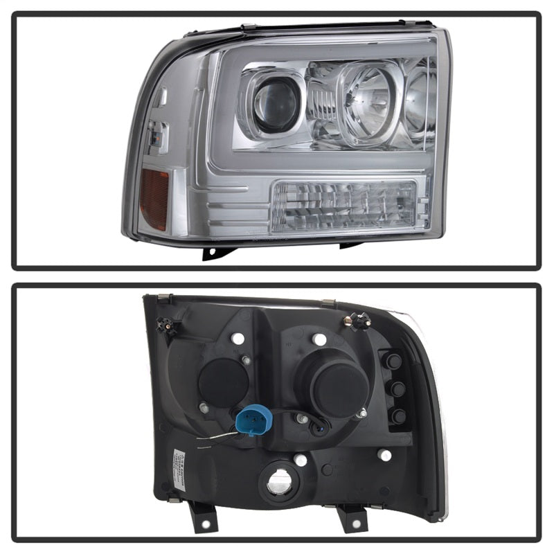 SPYDER 5084675 Spyder 99-04 Ford F-250 Super Duty Light Bar Projector Headlights - Chrome (PRO-YD-FF25099V2-LB-C)