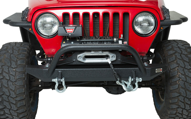 Fishbone Offroad FB22048 97-06 Jeep Wrangler TJ Rubicon Front Bumper W/Winch Guard - Blk Textured Powdercoat