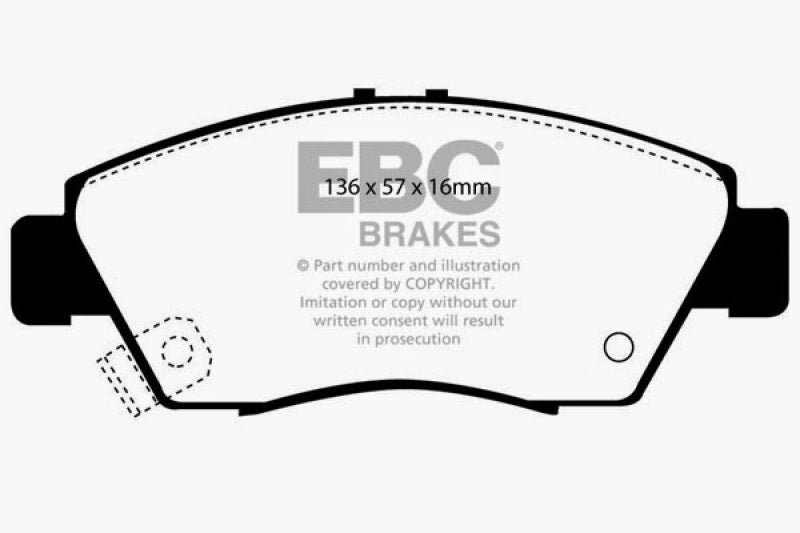 EBC DP4891R 12 Acura ILX 1.5 Hybrid Yellowstuff Front Brake Pads