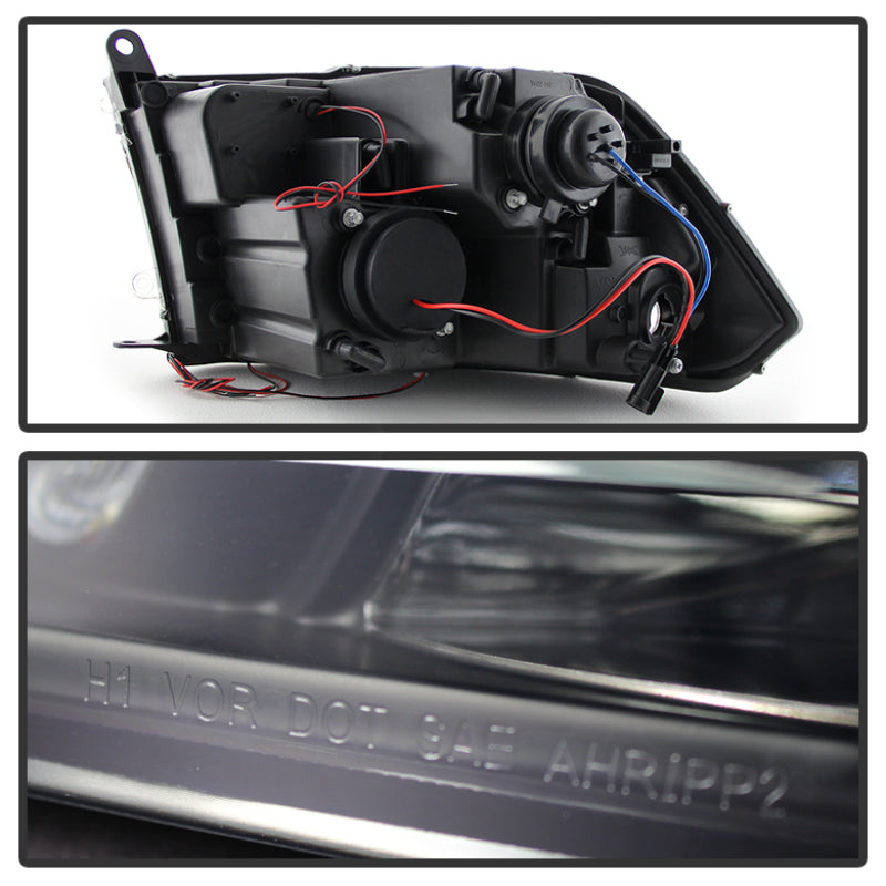 SPYDER 5078407 Spyder Dodge RAM 1500 09-14 Projector Headlights Halogen- LED Halo LED - Blk Smke PRO-YD-DR09-HL-BSM