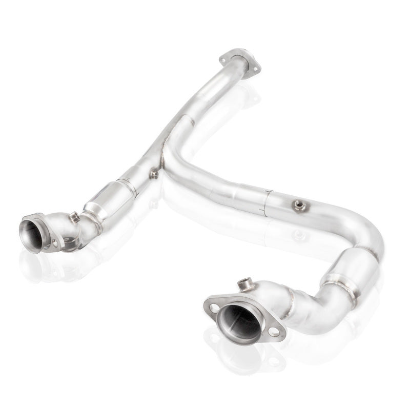 Stainless Works FT16ECODPCAT 15-18 F-150 3.5L Downpipe 3in High-Flow Cats Y-Pipe Factory Connection